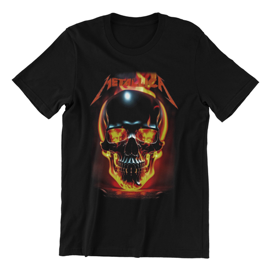 Camiseta Metallica Skull on Fire